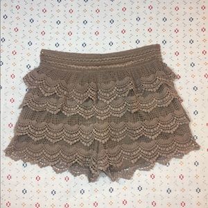 Charlotte Russe ruffled lace shorts